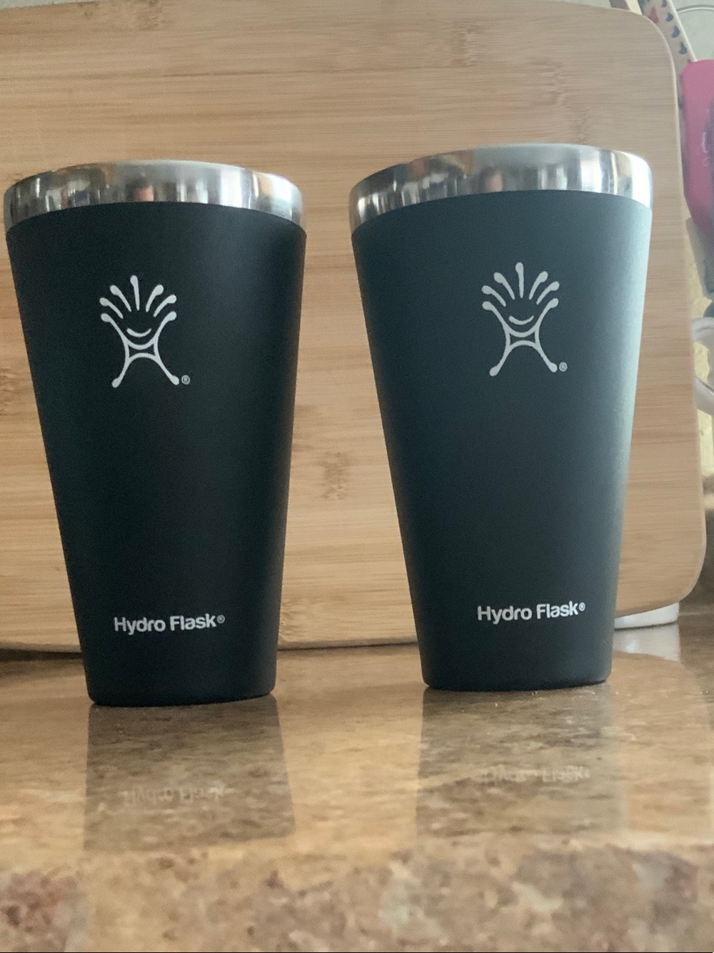 Hydro Flask Matte Black Insulated Pint Cups - Pair